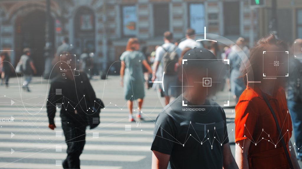 Face recognition and personal identification technologies in street surveillance cameras, law enforcement control. Face recognition and personal identification technologies in street surveillance cameras, law enforcement control.